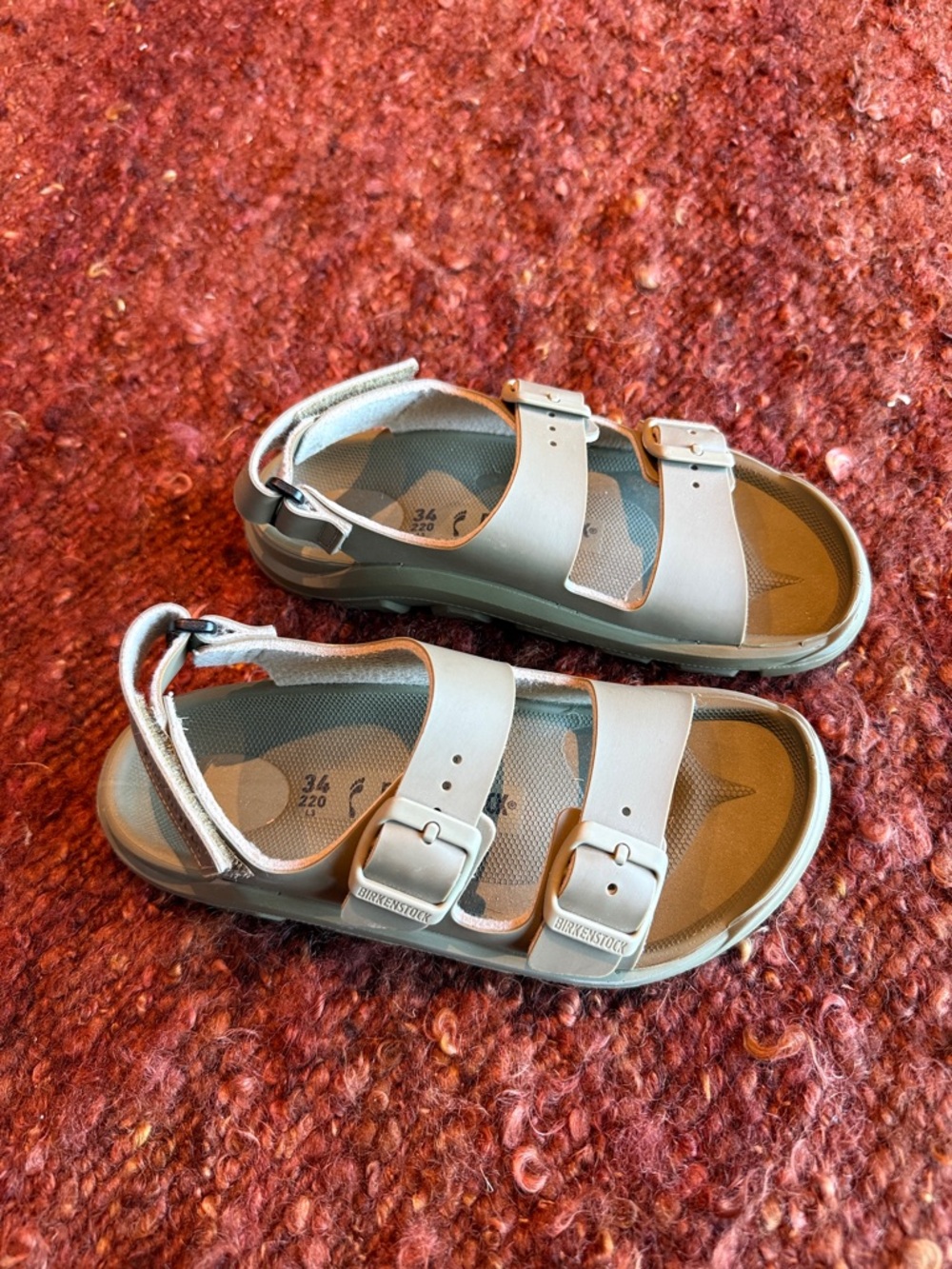 Birkenstock Kids Gray Double-Buckle Backstrap Sandals